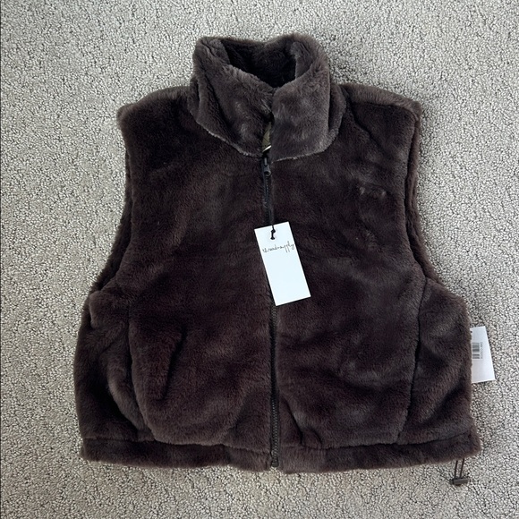 Thread & Supply Jackets & Blazers - Thread & Supply Mink Faux Fur Vest Fuzzy Chocolate Brown Western Fall Small NEW